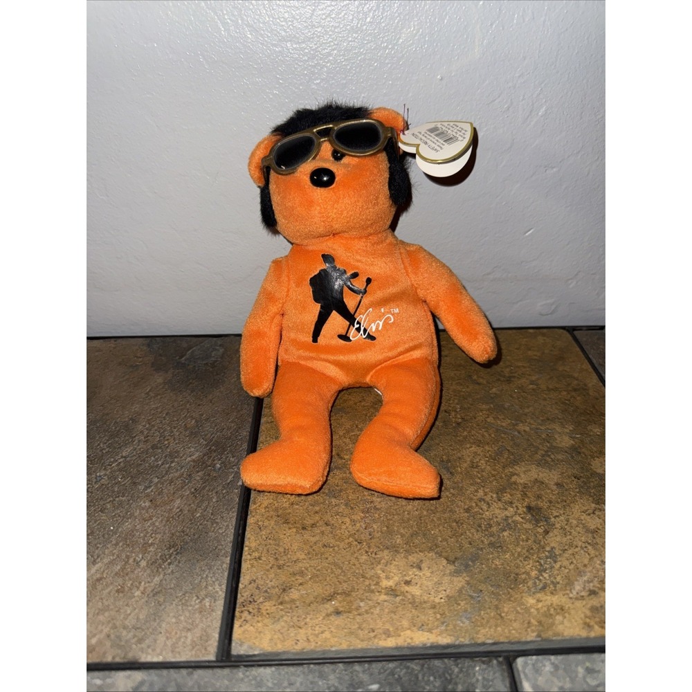 TY 2008 Beanie -ELVIS BEAR-BEANIE HOUSE ROCK RETIRED & MWMT
